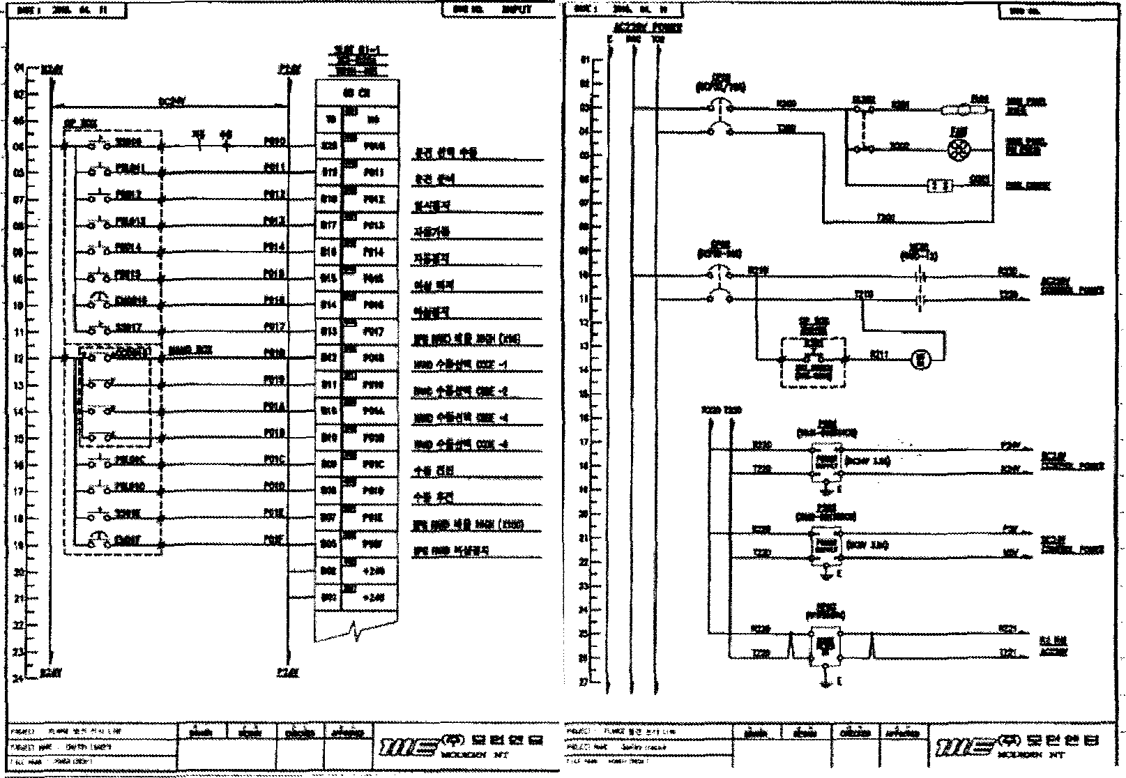 POWER도면 및 PLC I/O설계