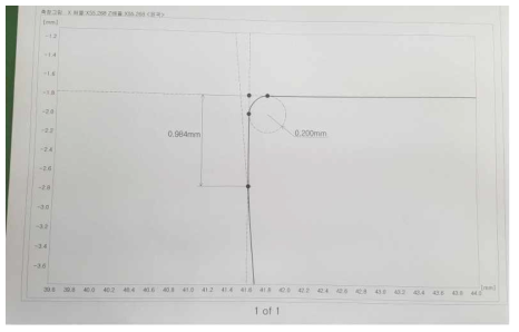 플랜지 성형 다이의 입구부 단차 측정 결과