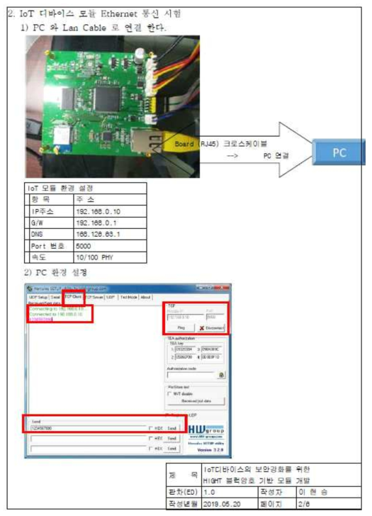 자체 시험도 및 테스트 방법