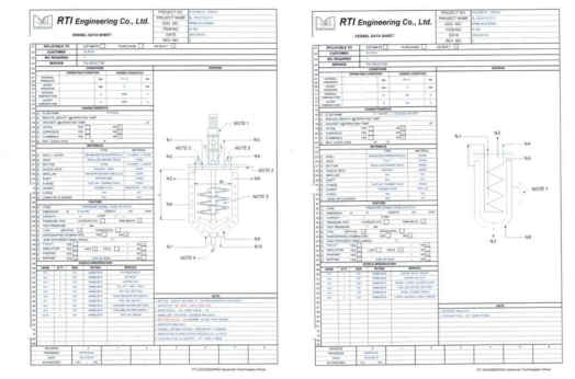 5L Polymerization Reactor Vessel Data Sheet
