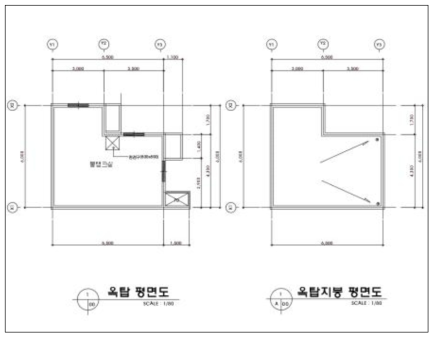 연기거동 훈련실험동 옥탑지붕 평면도(8층)