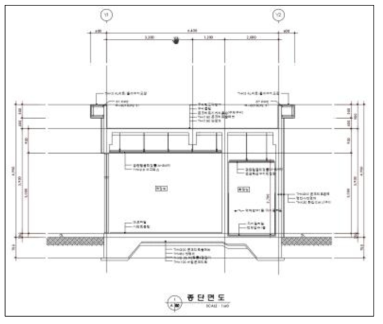 통제실 종단면도