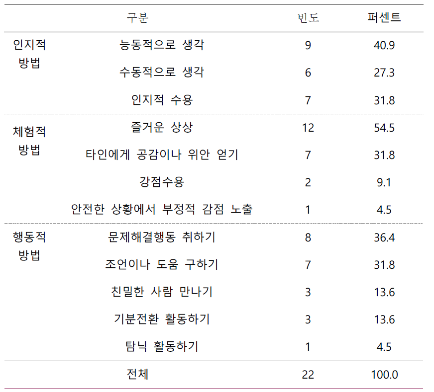 정서조절 전략 세분류