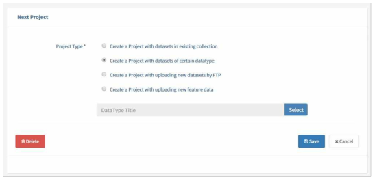 The second phase of project registration (datatype)