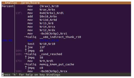 Perf results formated in assembly language