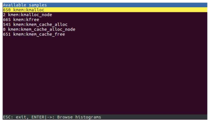 kernal memory results from perf