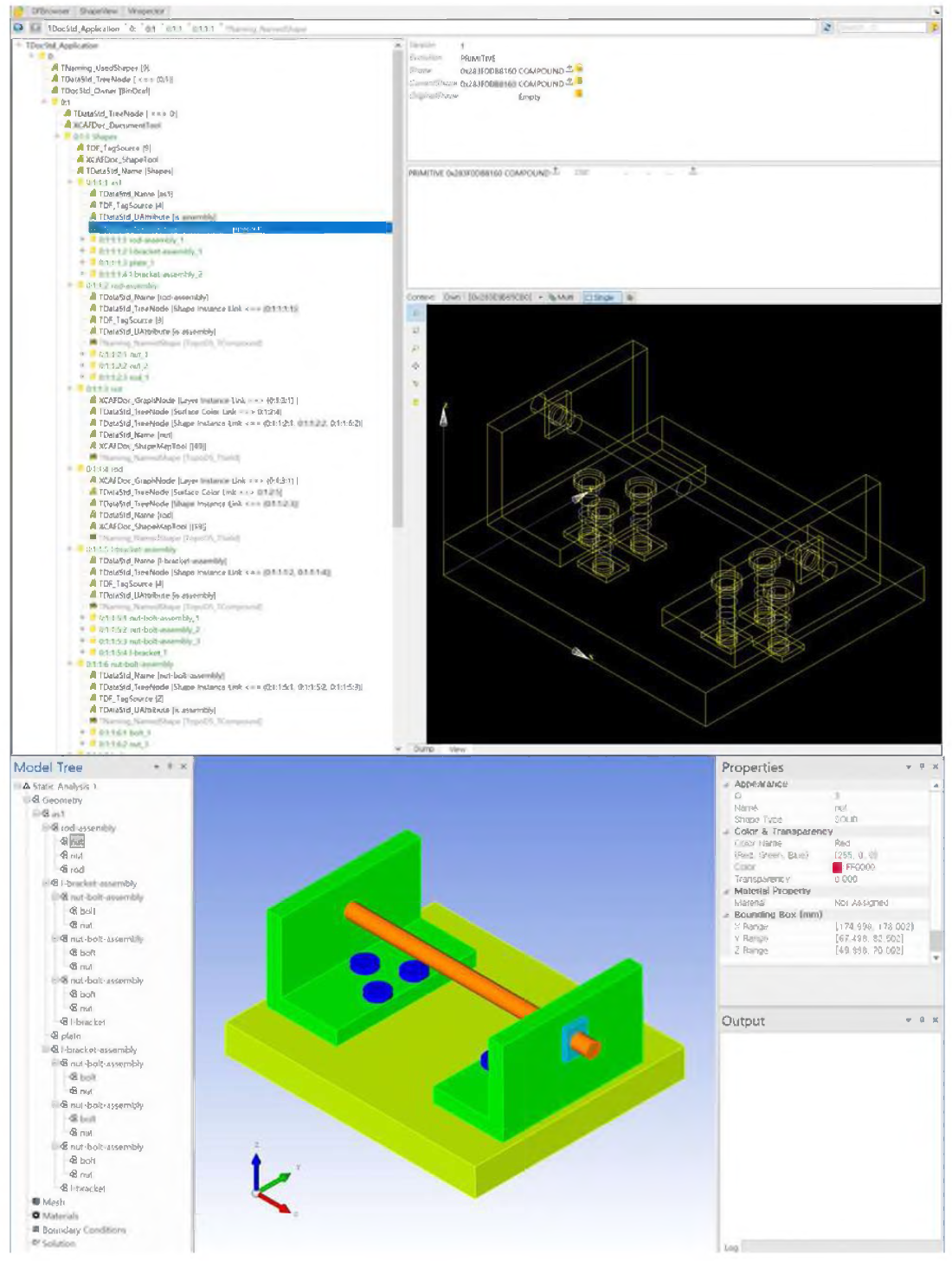TInspector로 분석한 CAD(.step)파일의 구조와 구현된 HEMOS의 기하형상 구조