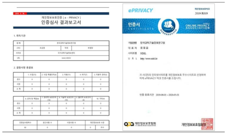 ePrivacy Site Certificate for NDSL