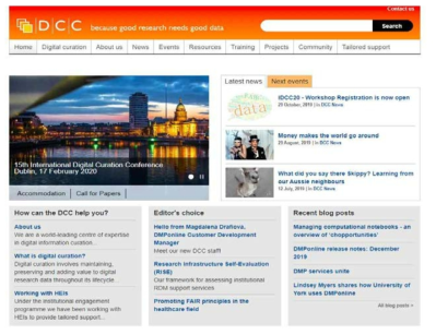 DCC(Digital Curation Centre) (www.dcc.ac.uk)