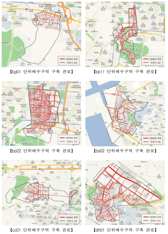 단위배수구역별 우수관로