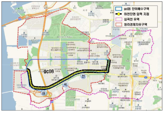 심곡천 하천단면 입력 지점