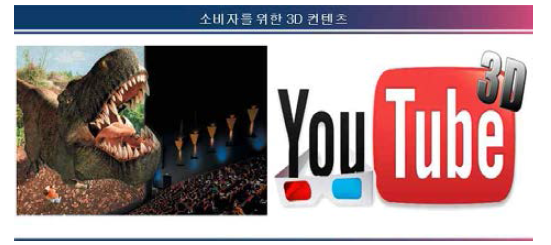 3D영화와 유튜브의 3D 컨텐츠가 소비자가 소비할 수 있는 컨텐츠의 대부분인 상황