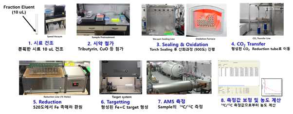 AMS 측정을 위한 전처리 및 흑연(graphite)화 과정