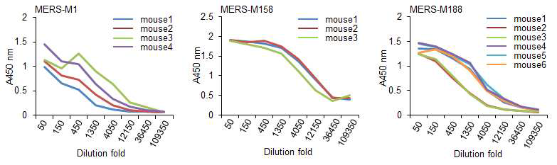 MERS-CoV envelope membrane(E) protein 후보 에피톱의 펩타이드에 대한 항체 생산 확인