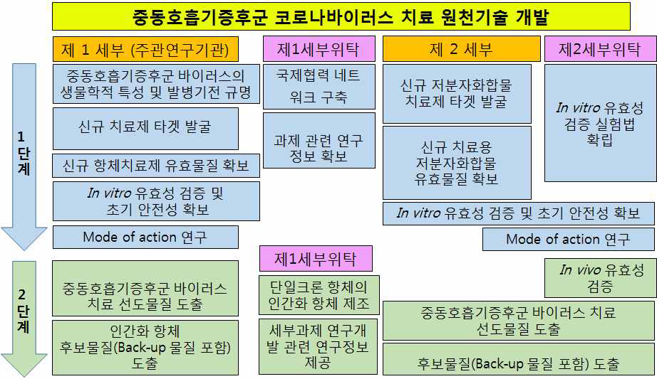 중동호흡기증후군 치료 원천기술 개발 연구 개념도