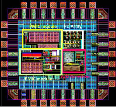 포토다이오드와 안티퓨즈를 이용한 롬이 적용된 TSMC RF 180nm 칩 레이아웃