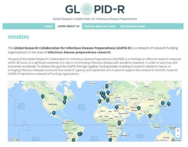 전 세계의 GioPID-R 네트워크