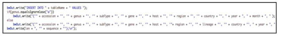 추출정보로부터 자동으로 MySQL 입력화일 생성