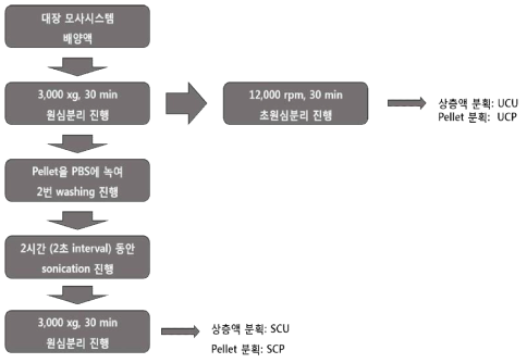 대장 모사시스템을 활용하여 분획물을 얻기 위한 모식도