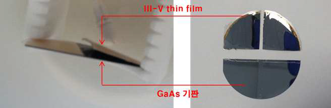 HF solution을 이용하여 분리한 III-V thin film