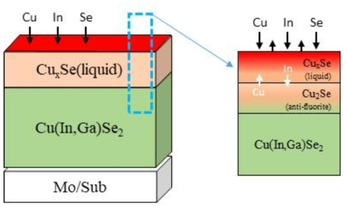 CIS계 흡수층 박막의 생성 메커니즘 개념도