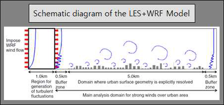 Schematic diagram of the LES+WRF Model
