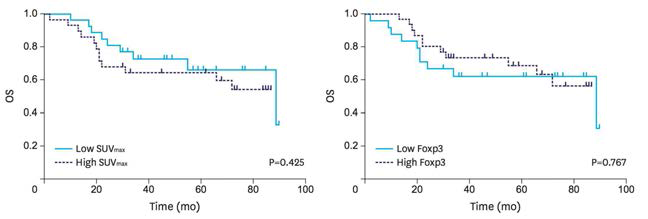 impact of SUVmax and Foxp3 on survival