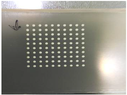 직경 1mm Ag 단일 원소 방사화 시편 배열
