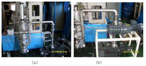 연료심 주조장치 진공장치 동작시험 (a) 진공도 시험 (b) 진공펌프(로타리 펌프, 부스터 펌프, 확산 펌프) 동작 시험