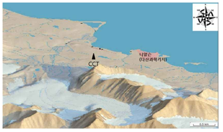 A map showing the topography around Ny-Alesund, Spitzbergen Island