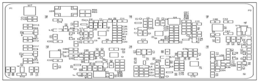 라이프라인 중계기 LTE-800 RF PCB Top 부품 배치도