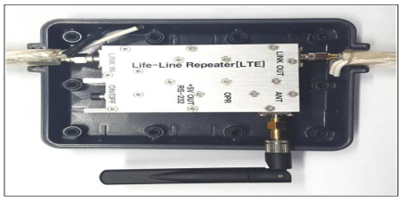 라이프라인 중계기 LTE-800 케이스 장착 내부 사진