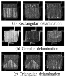 음향 현미경으로 촬영한 Delamination의 형상