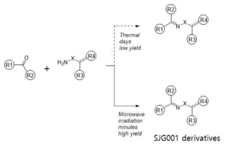 마이크로웨이브 합성 장비를 이용한 SJG001 유도체 고속 약물 패널 합성