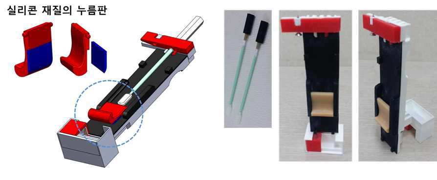 실리콘 재질의 누름판을 추가함으로써 바이오마커 추출 효율이 향상된 콧물채취기 시작품 Ver. 3