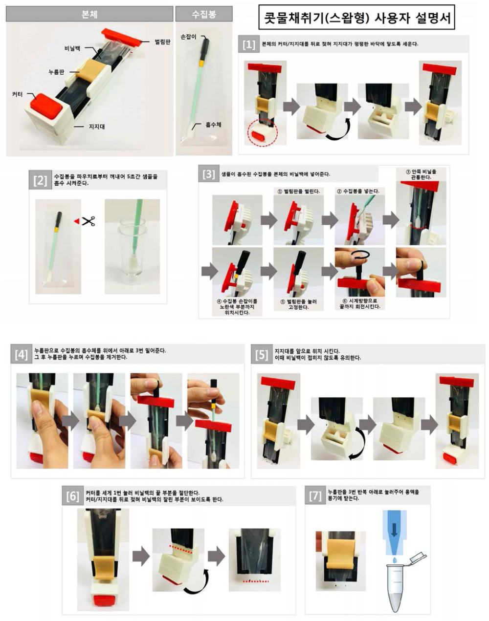 Swab형 콧물 채취기 Ver. 4에 대한 사용자 설명서 1차본