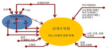 심혈관 대사에 관여되는 각종 위험 요소들