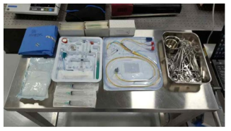 실험 준비 도구 (실험 도구, 전극 카테터, 혈관 접속용 기구 등)