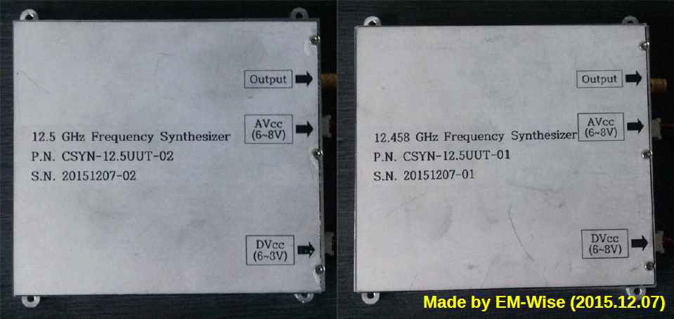 이엠와이즈 통신을 통해 개발한 300 GHz 탐사 빔 소스(왼쪽) 및 149.5 GHz LO 소스(오른쪽)용 신디사이저