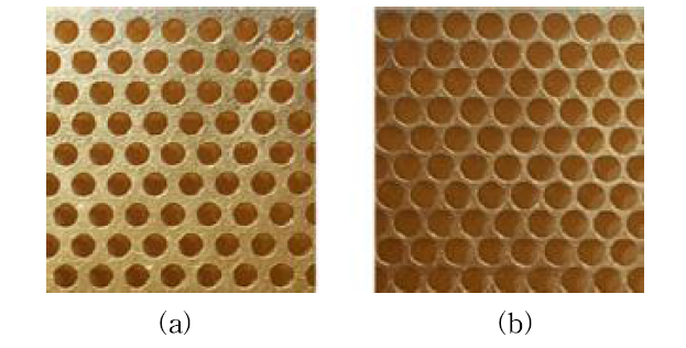 제작된 PCB Dichroic 필터 (a) 타입 1 (b) 타입 2