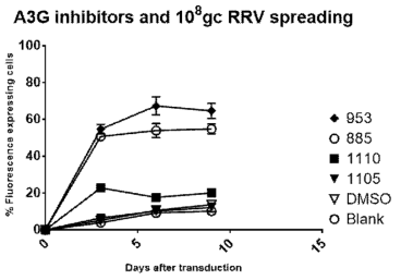 H9의 날짜별·약물별 RRV 바이러스 감염효율