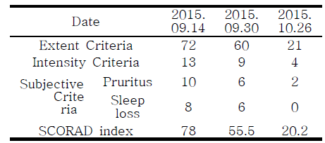 Clinical Progress of SCORAD index