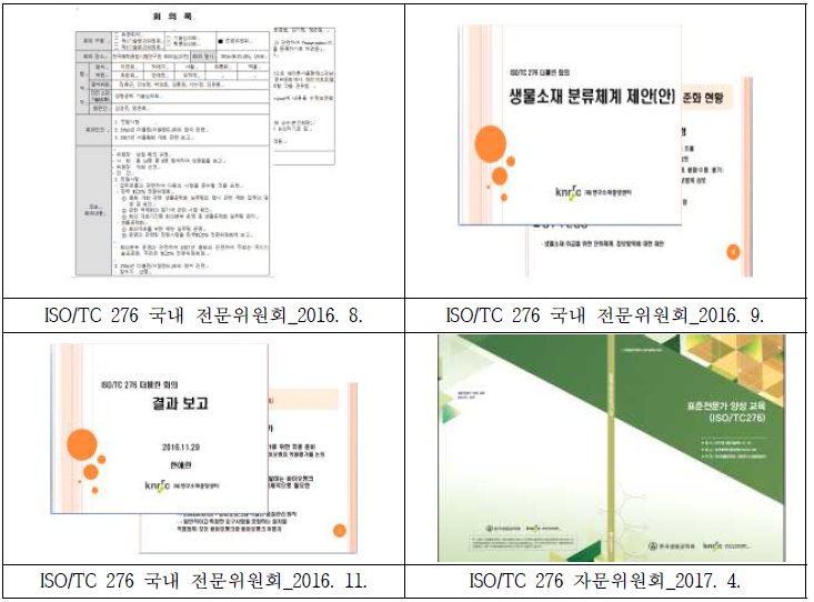 ISO/TC 276 자문, 전문위원회의 관련 자료