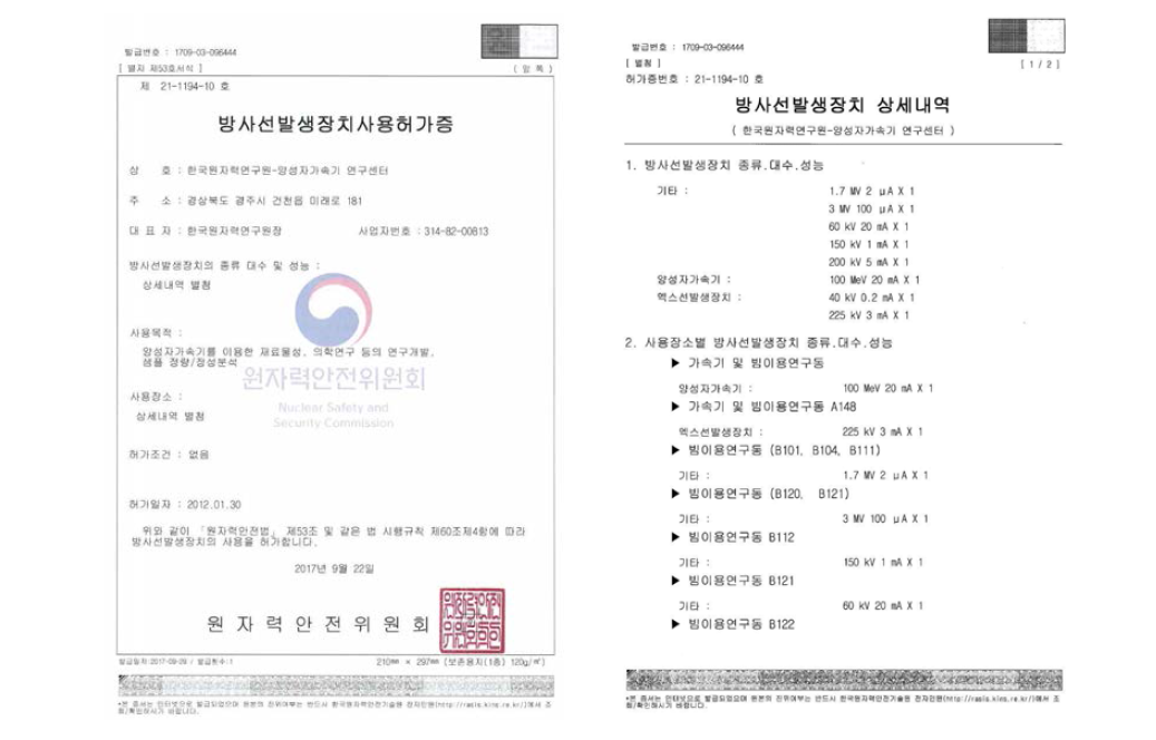 x-ray CT 사용 허가증