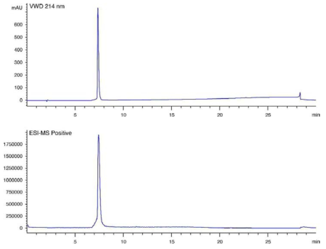 RGDEVD-DOX의 HPLC 크로마토그램