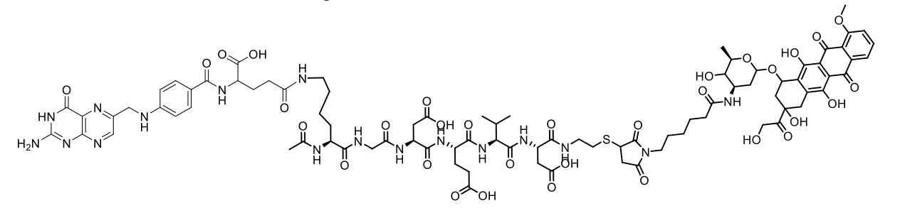 Folate-DEVD-DOX의 화학구조식