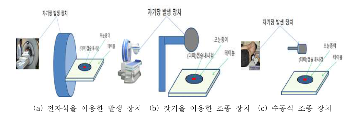 캡슐 내시경 외부조종 장치별 시험 구성