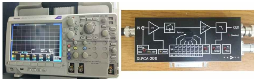 전압 측정(oscilloscope), 전류 측정(current amplifier) 장비