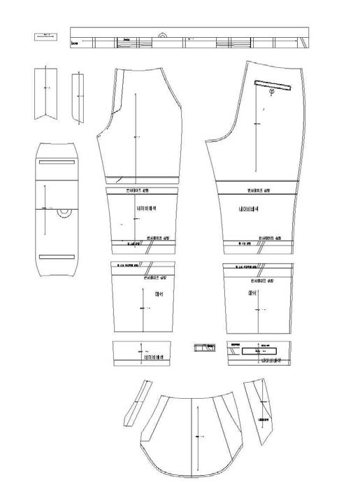하복 샘플 팬츠 2 (줄 스냅 타입) 패턴