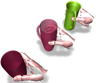 강체기반의 손 모델을 위한 중첩 제거 알고리즘과 파지계획에 적용한 예